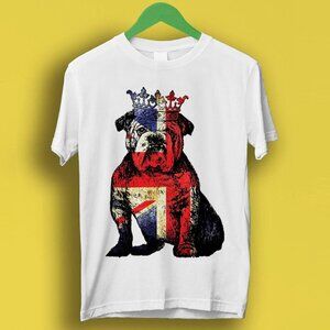 Buldog British Dog Union Jack Flag England Crown King Coronation Queen shirt